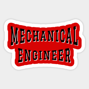 Mechanical Engineer in Black Color Text Sticker